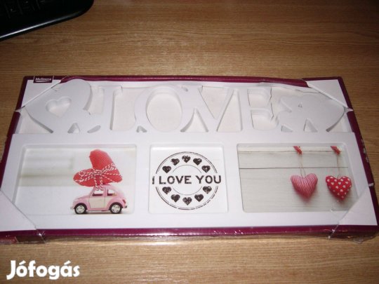 LOVE képkeret, montázs fotókeret, fényképtartó 43,5 x 21,5 cm