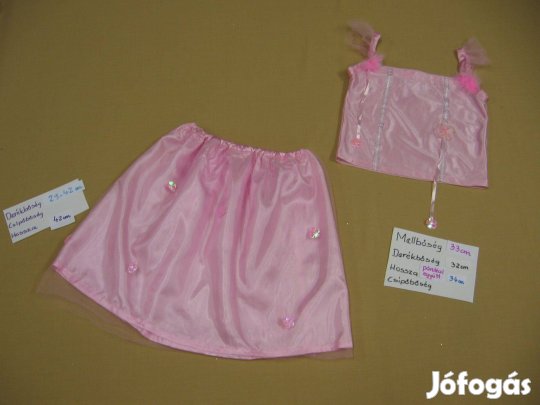 LR kislány 122-128-as szoknya és top , kétrészes jelmez, rózsaszín