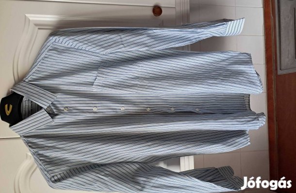 L-Es Világos KÉK Fehér Csíkos ING