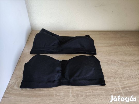 L-es 2 db fekete pántnélküli női melltartó kivehető mellbetét