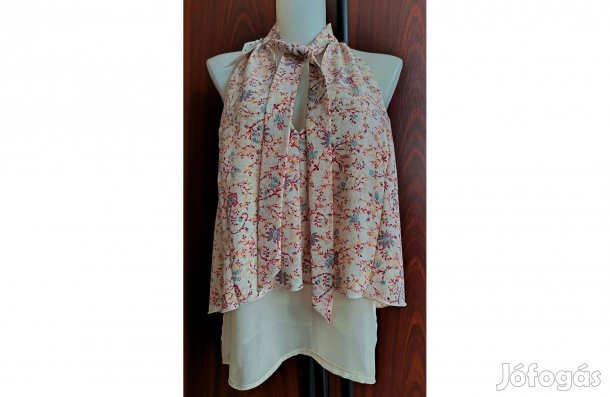 L-es/42/,női,cimkés,sálgalléros,apró virágmintás,bélelt Zara blúz
