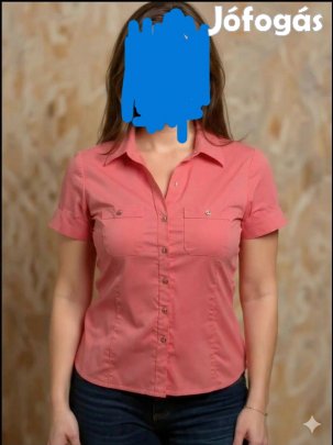 L-es Manda rózsaszín blúz, rugalmas anyagú