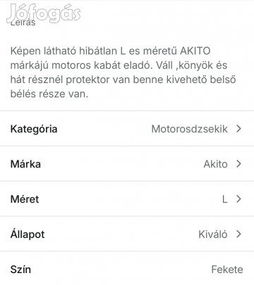 L es Motoros kabát