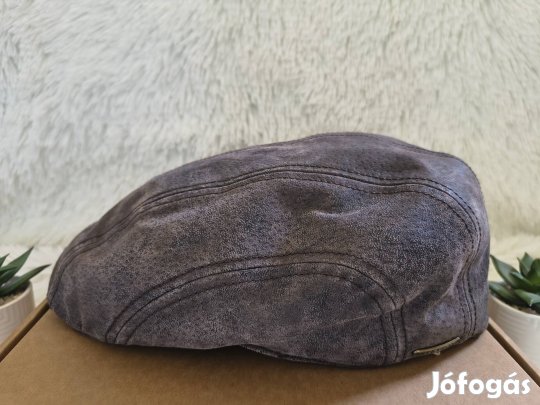 L-es Stetson Madison Leather Flat Cap