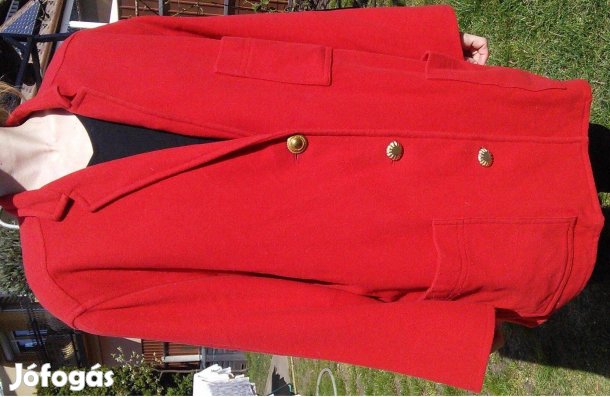 L-es átmeneti kabát női L oversize piros gyapjú