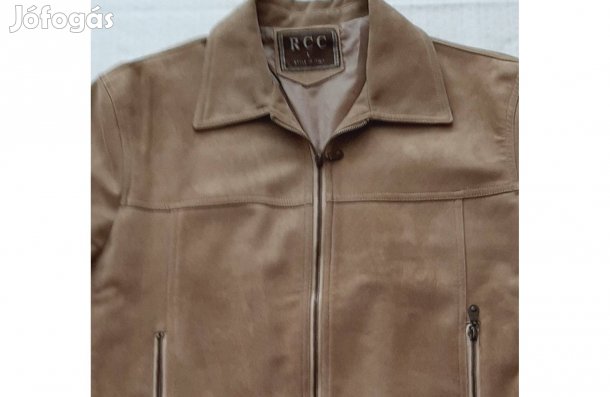 L-es drapp színű velur kabát eladó