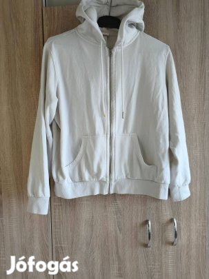 L-es fehér női kapucnis pulóver H&M-es