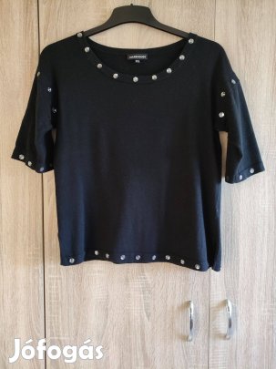 L-es fekete női elegáns pulóver