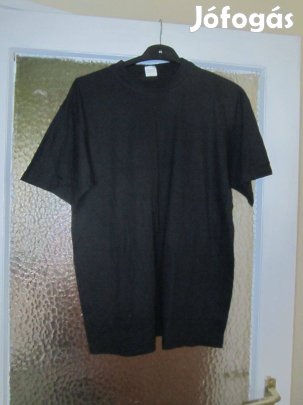 L-es fekete pamut póló