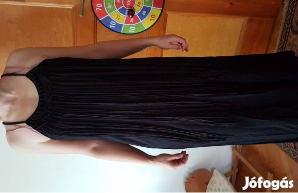 L-es női ruha vállpántos maxi fekete L nyári Reserved