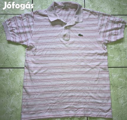 Lacoste L (100% pamut) 'csíkozott' galléros ffi piké pólóing 