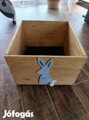 Láda nyuszis, játéktároló doboz