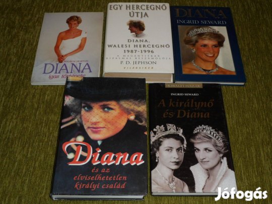 Lady Diana könyvcsomag öt könyvből összeállítva: