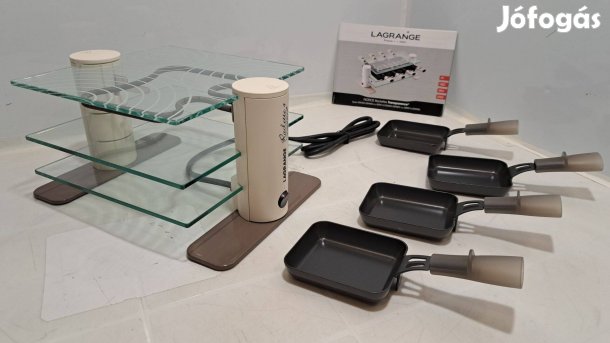 Lagrange üveglapos grill/ raclette sütő , 600 W, 4 személyes, új