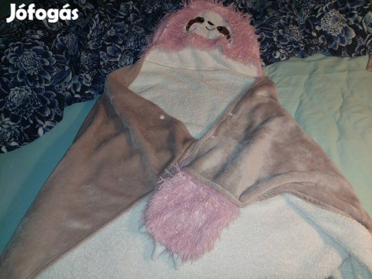 Lajhár mályva rózsaszín kézbedugós pléd, takaró, köntös