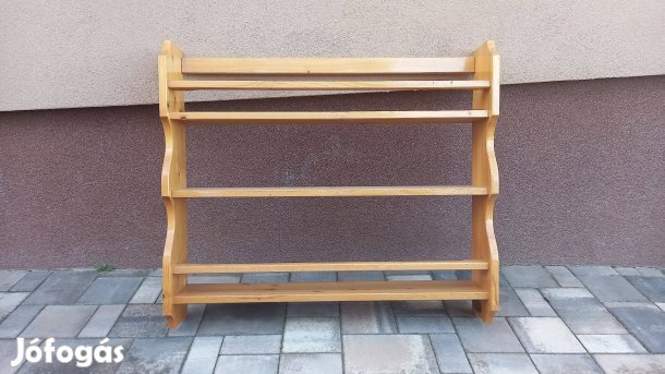Lakkozott tömör fenyő fali polc