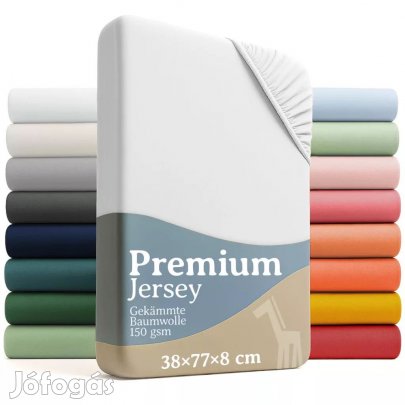 Laleni Jersey 38x77×10 cm fehér lepedő-2db, OUTLET termék