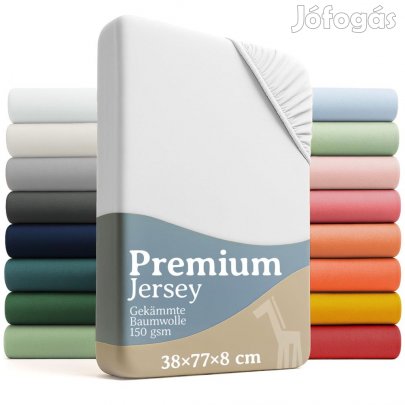 Laleni Jersey 38x77×10 cm fehér lepedő, OUTLET termék