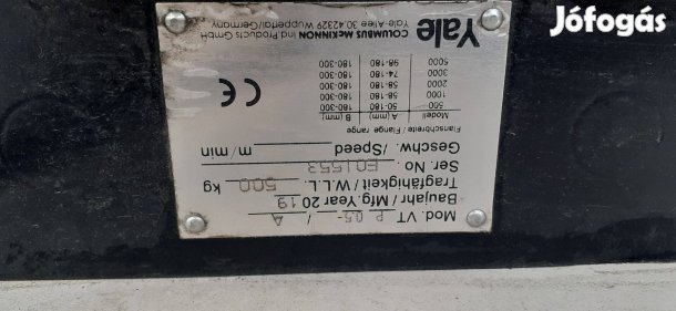 Láncos emelő Yale 380V