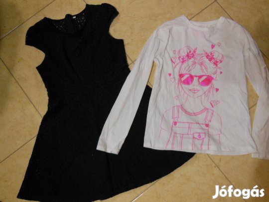 Lány átmeneti ruha csomag, pólók, szoknya, ruha. 146/152