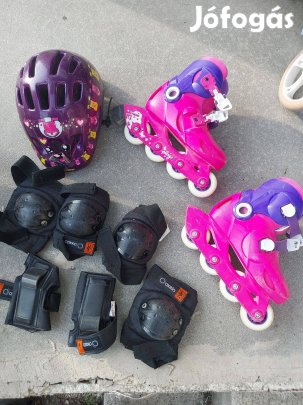 Lány görkorcsolya 30-32 és védőfelszerelés