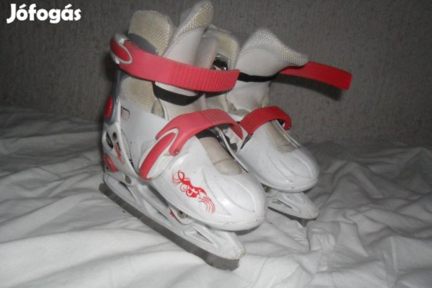 Lány jégkorcsolya állítható(27-30),rakt. készlet kiseprés, beszer ár!