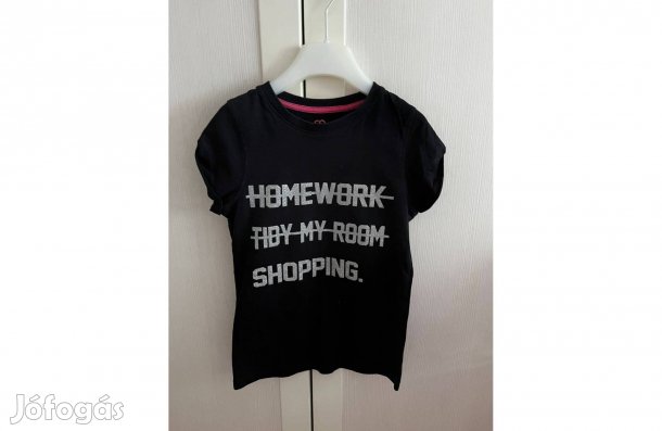 Lány póló rövid fekete YD 8 9 éves 128 134