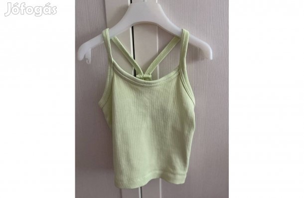 Lány póló top menta ujjatlan pamut 134 140 9 éves
