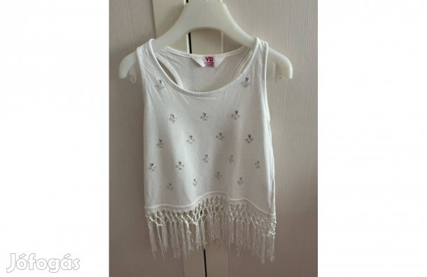Lány póló ujjatlan 128 134 fehér