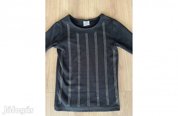 Lány pulóver Zara ünnepi felső fekete csillámos 134 140