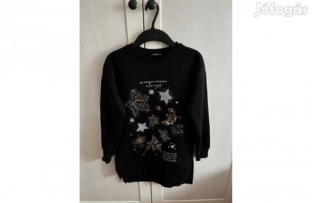 Lány pulóver hosszú ruha tunika fekete 134 140 George