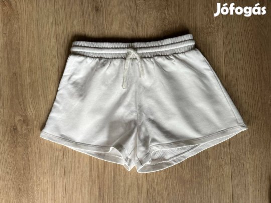 Lány rövidnadrág nyári pamut fehér H&M 134 140