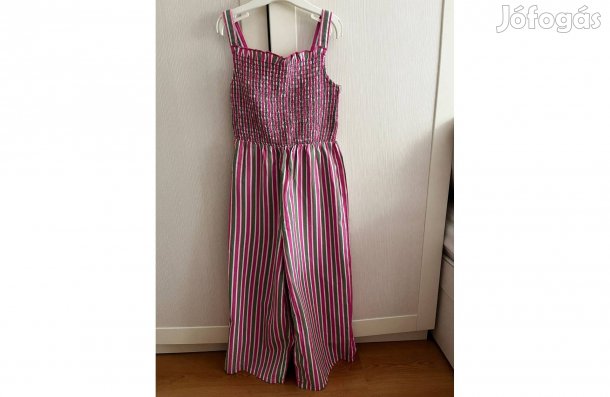 Lány ruha overál ujjatlan 134 140 csíkos 9 éves