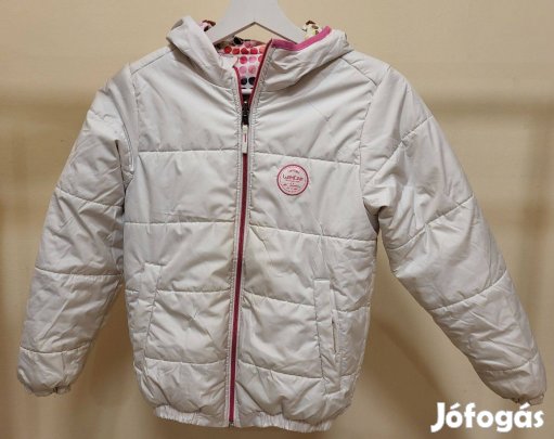 Lány téli dzseki Decathlon kifordítható fehér 134-140