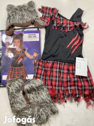 Lány vérfarkas jelmez, farkas jelmez, halloween jelmez 7-9 év GH90