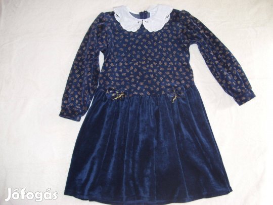 Lányka alkalmi ruha elegáns, kék, arany