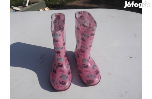 Lányka csizma - rózsaszínű, baglyos mintás - 25-26-os méret