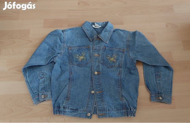 Lányka farmer dzseki, hímzett zsebekkel, S méret