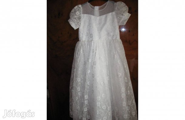 Lányka fehér hosszú ruha 140-es