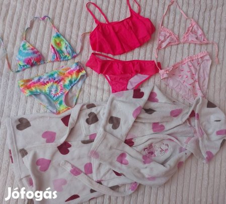 Lányka fürdőruhák és fürdőköntös 146/152!