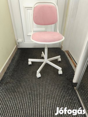 Lányka gurulós szék fehér/rózsaszín IKEA-s Örfjall