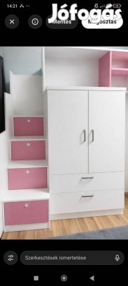 Lányoknak emeletes aggyal szekrény