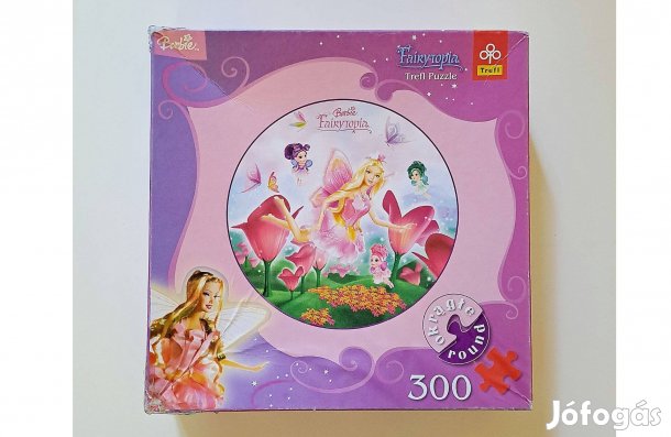 Lányos 300 darabos Barbie Fairytopia puzzle kör alakú gyerek kirakó