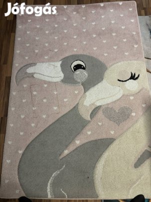 Lányos Flamingós rózsaszínes szőnyeg
