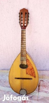 Lapos hátú portugál mandolin. Felújítandó állapotban