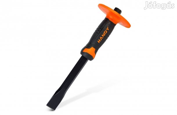 Lapos véső Kőműves - 300 mm acélötvözet gumírozott kézvédő pajzs