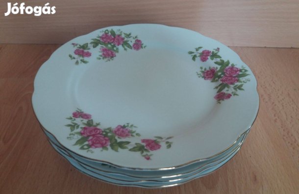 Lapostányér 4 db virágmintás tányér készlet