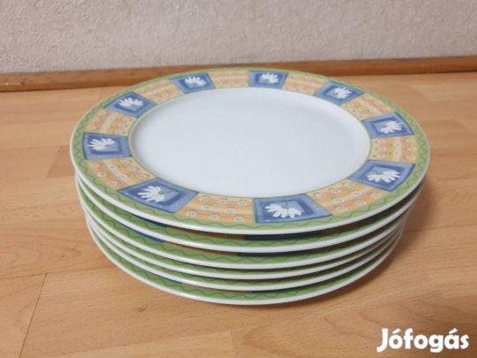 Lapostányér Tányér készlet 6 db erős vidám virágos újszerű