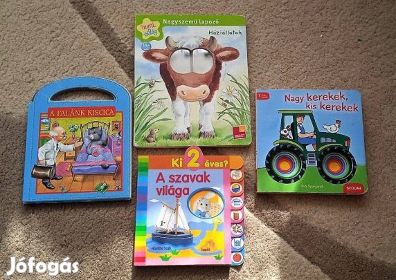 Lapozó könyv 4 db. egyben kisgyermekeknek, 1 éves kortól