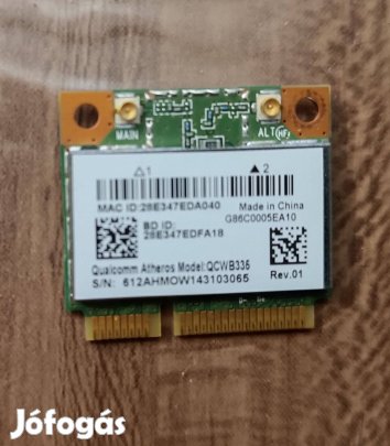 Laptop vezeték nélküli hálózati kártya (Wi-Fi + Bluetooth)